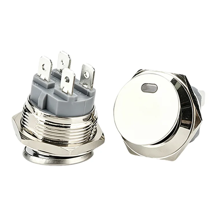 4-nastainen 22 mm pyöreä metallikeinukytkin