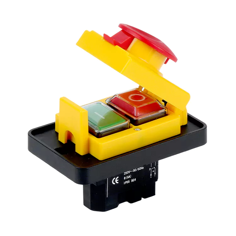 8A ison paneelin hätäpysäytyskannen painopainike sähkömagneettinen kytkin