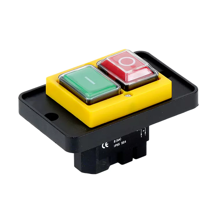 8A ison paneelin keltainen painike sähkömagneettinen kytkin