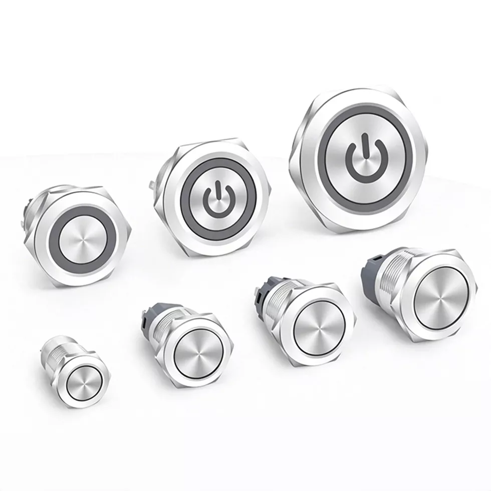 Mukauta ikonimetallinen painikekytkin valolla