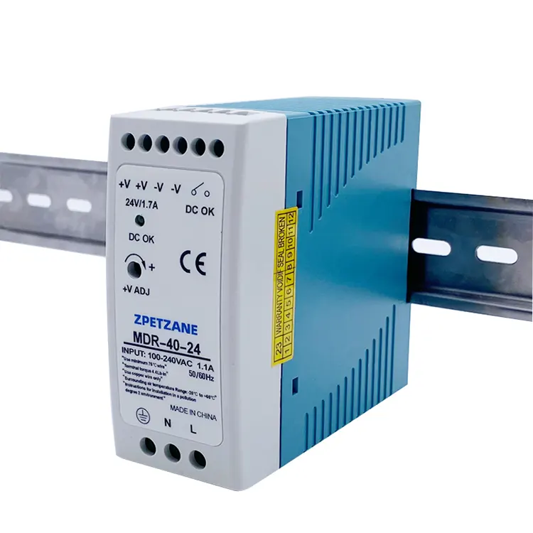 MDR-40W DIN-kiskoon asennettu kytkinvirtalähde